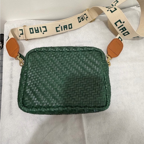 Clare V Fern Zigzag Woven Leather Midi Sac Crossbody - Picture 2 of 8